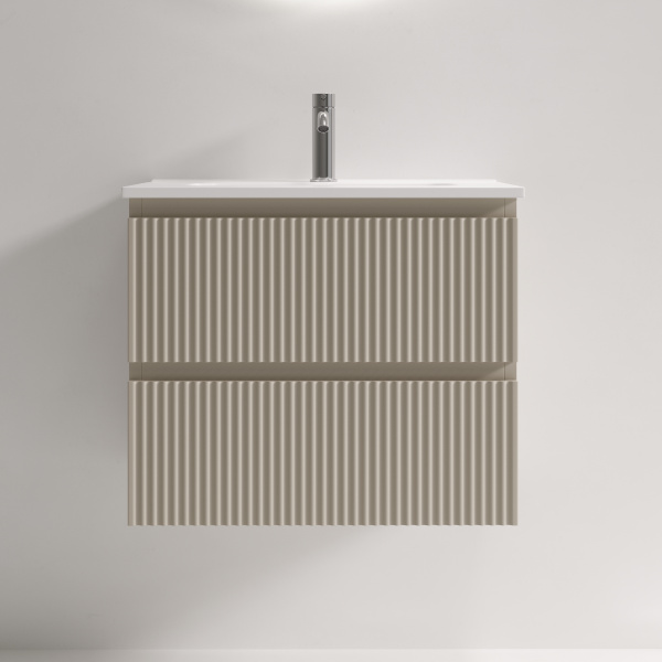 Тумба под раковину подвесная Sancos Snob R 60 см beige soft SNR60/39CE (детальная фотография), подвесная, пристенная