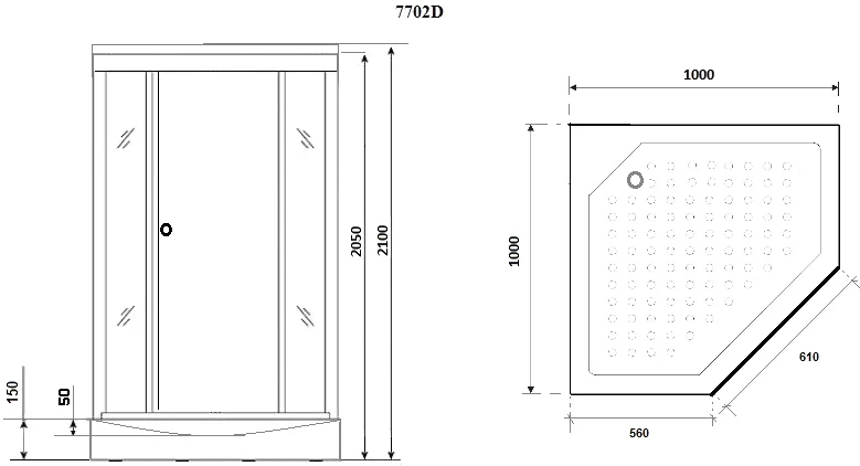 Душевая кабина Niagara Luxe 100x100 см без гидромассажа 7702DG (детальная фотография), 100х100