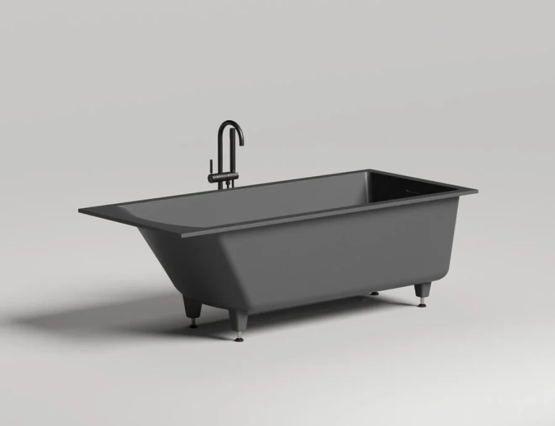 Ванна из искусственного камня Salini Cascata Kit 180x80 см белый глянцевый 104513G (детальная фотография), в наличии