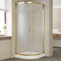 Душевой уголок профиль золотой стекло сатин Vegas-glass