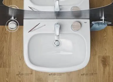 Раковина Grohe Euro Ceramic 55 см альпин-белый 39336000 (детальная фотография), одинарные