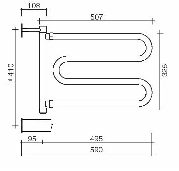 Полотенцесушитель электрический цвет:хром Margaroli 510 Box 510CRB (детальная фотография), по запросу