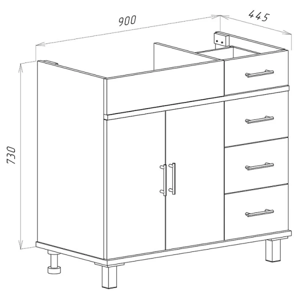 Тумба под раковину напольная Misty Купер 90 см белая П-Куп01090-0124ЯП (детальная фотография), в наличии