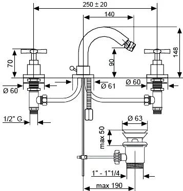 Смеситель для биде Emmevi Spirit New 31034 31034/CR (детальная фотография), для биде