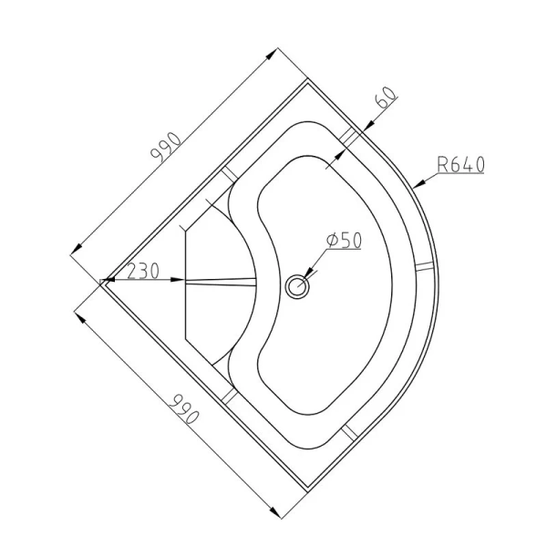 Душевая кабина Deto D 100х100 см высокий поддон D10 (детальная фотография), с высоким, глубоким поддоном, глубокий поддон