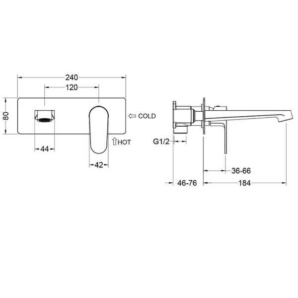 Смеситель для раковины Акватек Оберон черный AQ1213MB (детальная фотография), для раковины