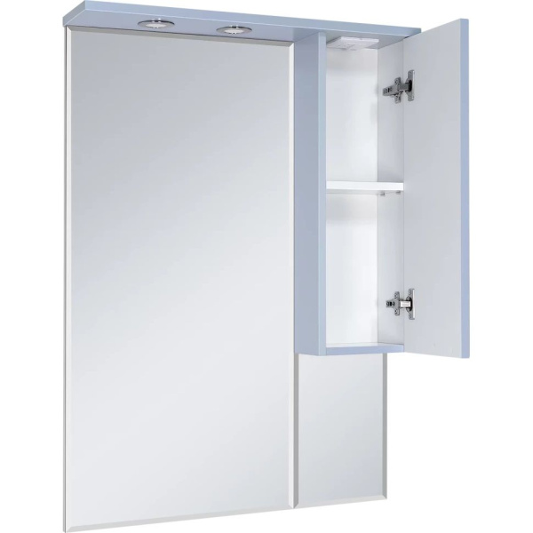 Зеркальный шкаф с подсветкой Misty Терра 70 см серый, правый П-Тер02070-0501П (детальная фотография), по запросу