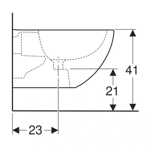 Биде подвесное Geberit Acanto с 1 отверстием под смеситель 500.601.01.2 (детальная фотография) index_1