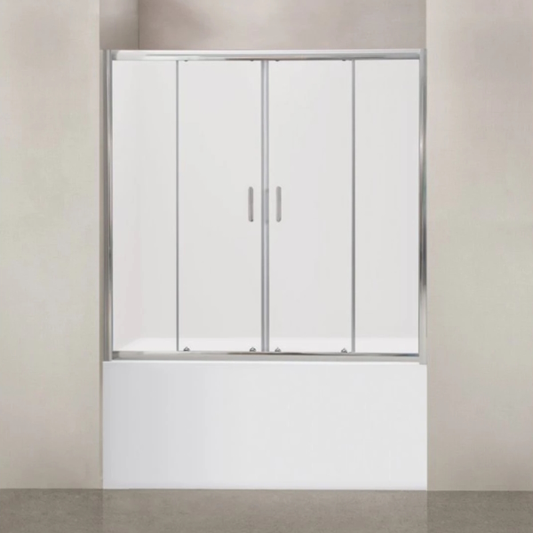 Шторка для ванны BelBagno Uno 150х145 см стекло матовое UNO-VF-2-150/145-M-Cr (детальная фотография)