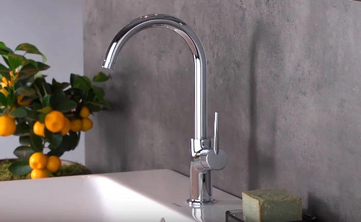 Смеситель для раковины Hansgrohe Talis с поворотным изливом 32082000 (детальная фотография), для раковины