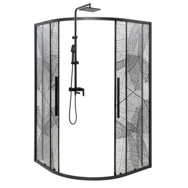 Душевой уголок Deto HB 120x120 см профиль черный HB120 (детальная фотография), черные