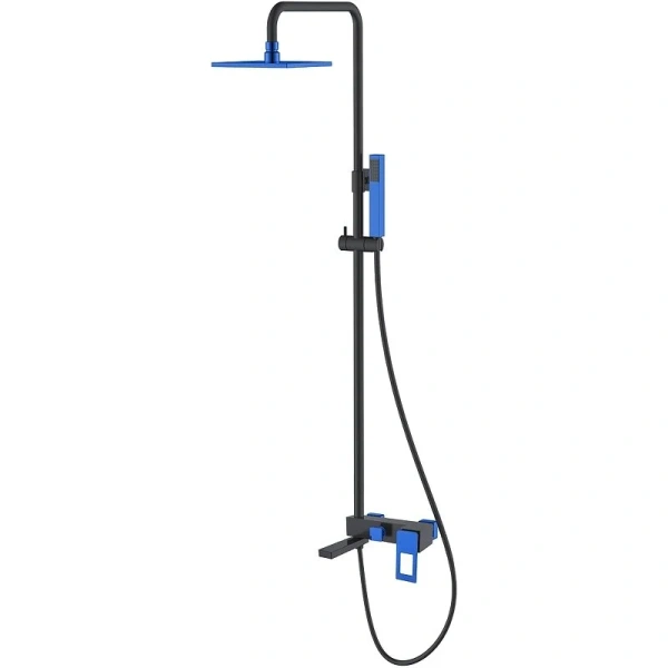 Душевая стойка Boheme Q черная/синяя 148-BUW (детальная фотография)