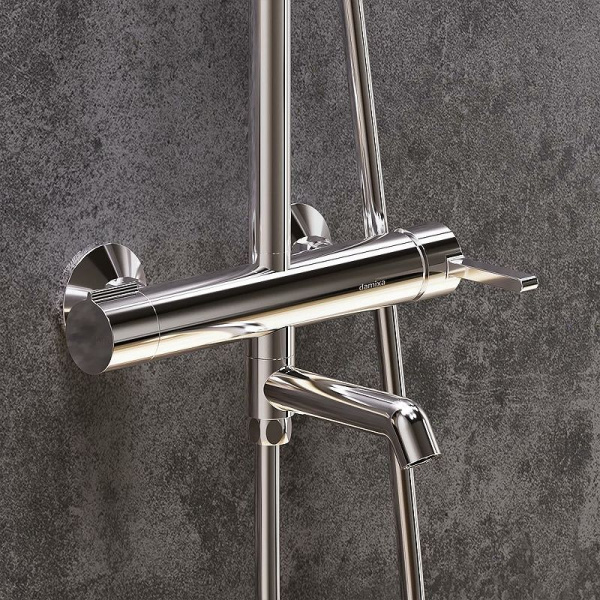 Душевая стойка Damixa Scandinavian Pure 936740 с изливом (детальная фотография), с тропическим душем