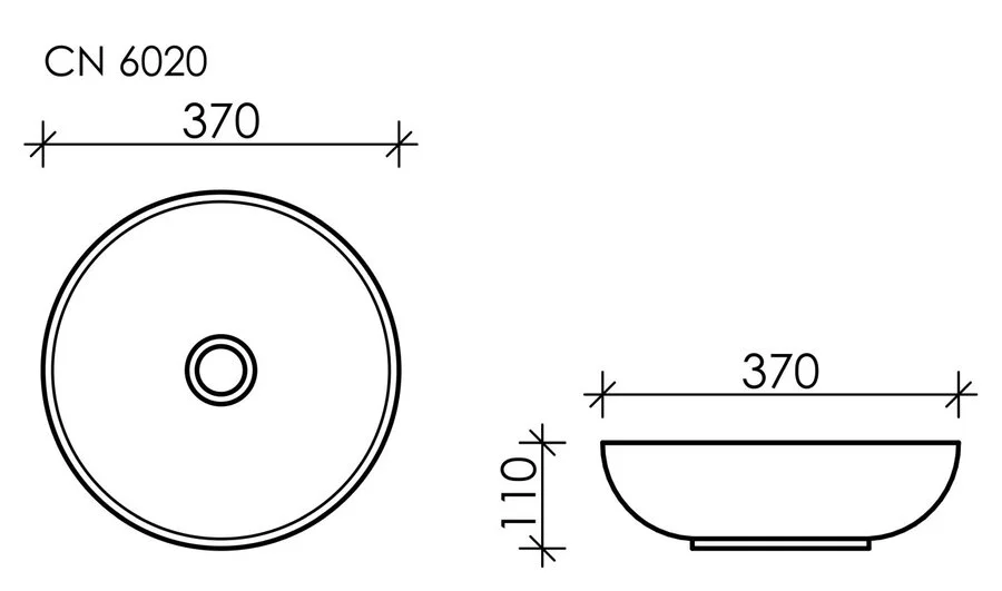 Раковина Ceramica Nova Element 37 см накладная CN6020 (детальная фотография), одинарные