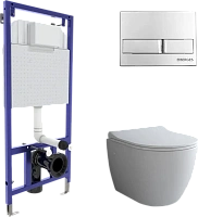 Унитаз с инсталляцией BERGES Okus кнопка хром