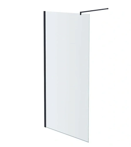 Душевая перегородка Акватек 80 см профиль черный матовый - фото 1