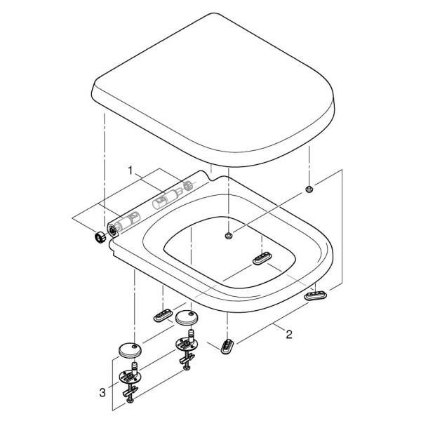 Унитаз подвесной Grohe Euro Ceramic с сиденьем с микролифтом 39703000 (детальная фотография), белые