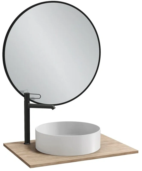 Зеркало Jacob Delafon Odeon Rive Gauche 50 см черный сатин EB1176-S14 (детальная фотография), 50 см