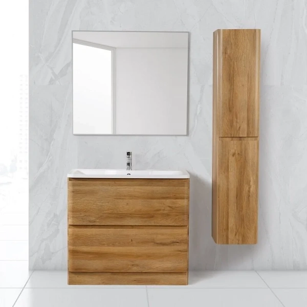 Шкаф-пенал подвесной Belbagno Albano 32 см rovere rustico ALBANO-1600-2A-SC-RR-P (детальная фотография), светло-коричневые