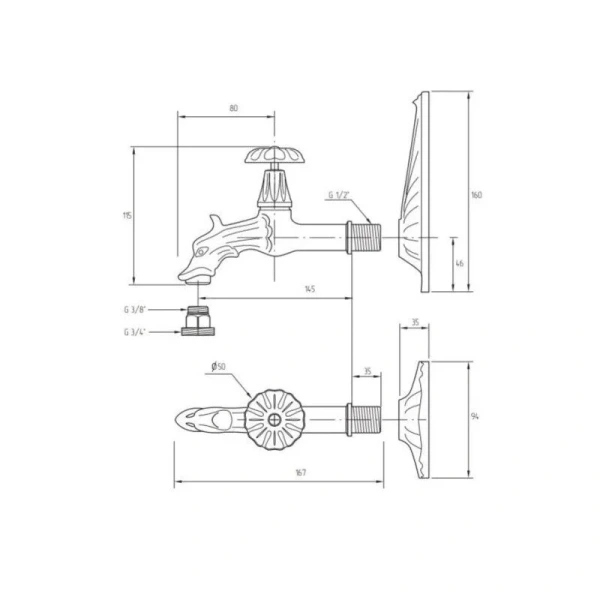 Кран Migliore Artistica с большой панелью 18416 (детальная фотография), нет в наличии