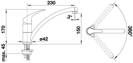 Смеситель для кухни Blanco Bravon 518818 (детальная фотография), хром