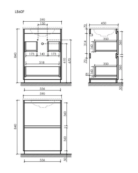 Тумба под раковину напольная Sancos Libra Floor 60 см дуб галифакс натуральный LB60FEG (детальная фотография), по запросу