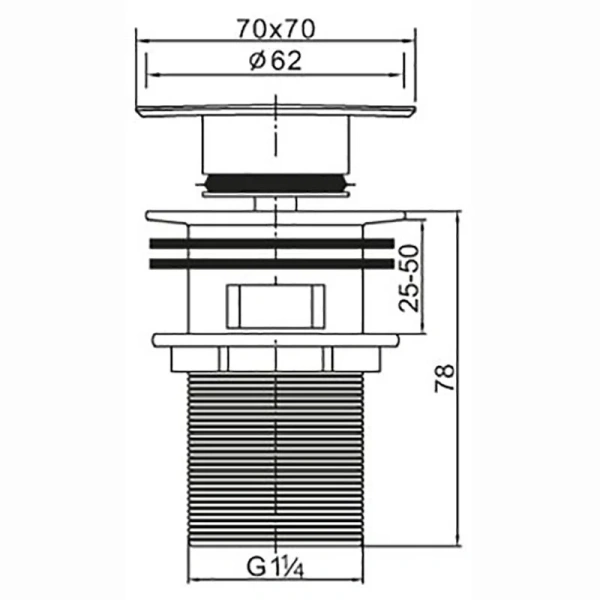 Донный клапан BelBagno с переливом BB-PCU-07-CRM (детальная фотография), в наличии