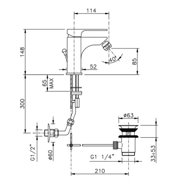 Схема (детальная фотография), для биде