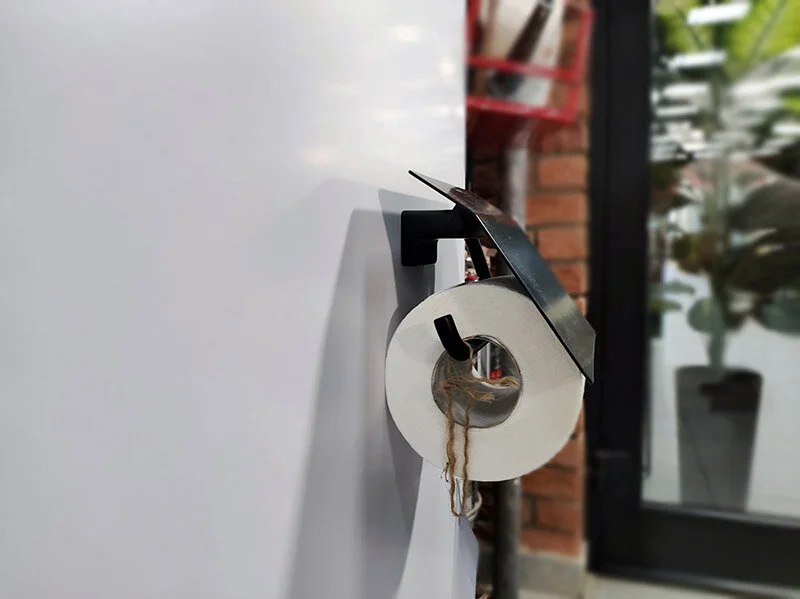 Бумагодержатель Hansgrohe AddStoris черный матовый 41753670 (детальная фотография), настенные