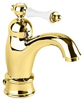 Смеситель для раковины Cezares Margot золото, ручка белая