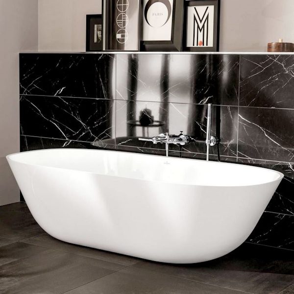 Ванна квариловая Villeroy & Boch Theano 175х80 см отдельностоящая, альпийский белый UBQ175ANH7F200V-01 (детальная фотография), современныe, hi-tech