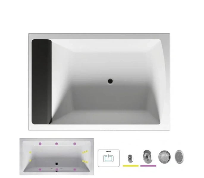 Ванна гидромассажная Riho Savona 190 x 130 см, FLOW2 BB7900500000000_FLOW2 (детальная фотография)