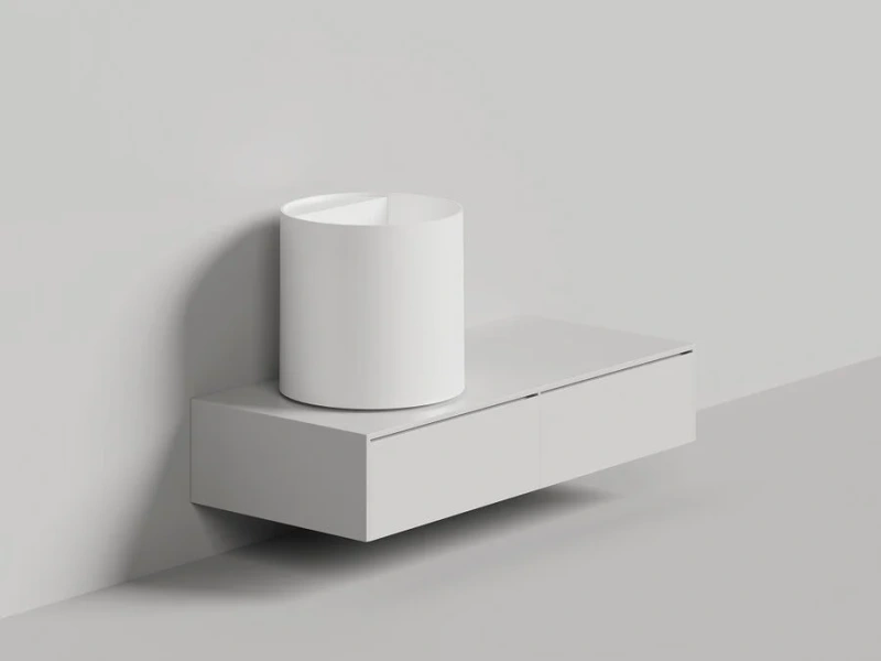 Раковина Salini Armonia Round Top 03 45 см белая матовая 130423TM (детальная фотография), нет в наличии