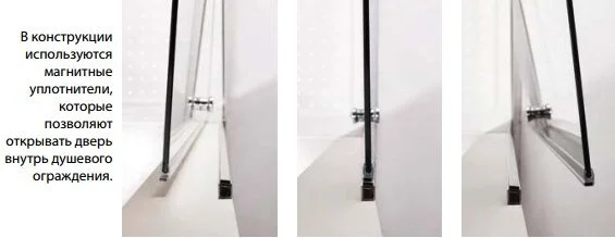 Душевая дверь в нишу Cezares Eco 60 см профиль хром стекло Punto ECO-O-B-1-60-P-Cr (детальная фотография), хром