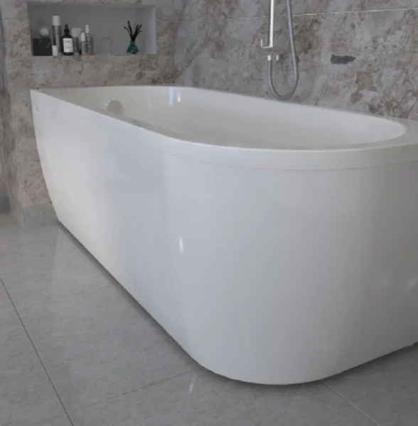 Акриловая ванна Радомир Вальс 3/4 1-01-2-1-1-345К/1-01-2-2-1-345К, 170 x 75 см, L/R, каркас, фронтально-торцевая панель, сифон, слив-перелив автомат в комплекте, белая (детальная фотография), прямоугольные