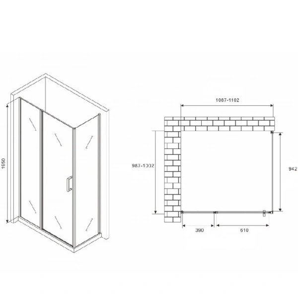 Душевой уголок Abber Sonnenstrand 110x100 см стекло матовое AG04110MS-S100M (детальная фотография), прямоугольные
