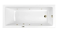 Ванна гидромассажная Whitecross Wave Soft, 180 х 80 см, увеличенная толщина акрила, усиленная армировка, белый/бронза, 0101.180080.100.SOFT.BR