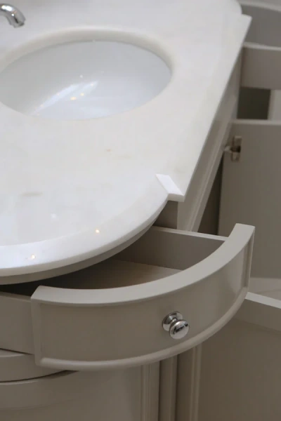 Тумба с мраморной столешницей, цвет полуглянцевый Dark Grey, мрамор Bianco Carrara, Devon&Devon Season EFSEASONDGBI (детальная фотография) index_3