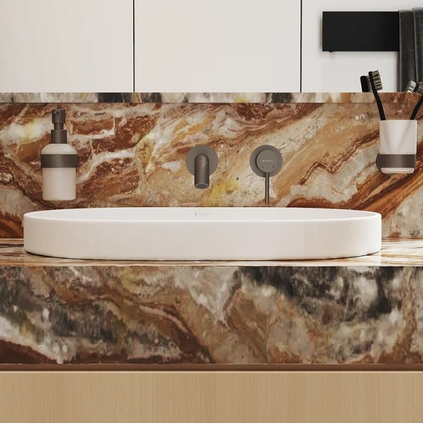 Смеситель для раковины Aqueduto CANO оружейная сталь CAN0445 (детальная фотография), современные, hi-tech