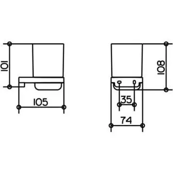 Стакан для ванной Keuco Moll 12750 12750 019000 (детальная фотография), современные, hi-tech