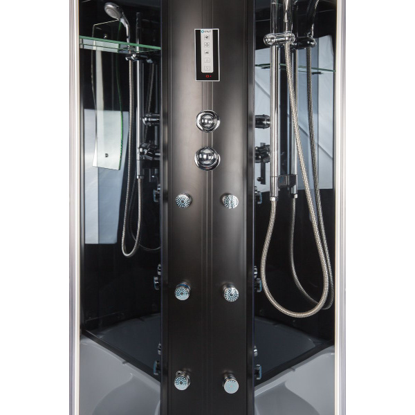 Душевая кабина Erlit Eclipse 100x100 см с гидромассажем ER5710P-C24 (детальная фотография), со стеклянными задними стенками