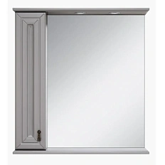 Зеркальный шкаф с подсветкой Misty Лувр 65 см серый правый