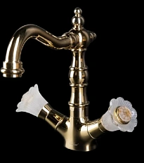 Смеситель для раковины Boheme Camelia золото