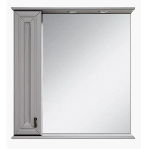 Зеркальный шкаф с подсветкой Misty Лувр 65 см серый правый - фото 1