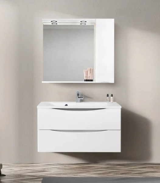 Зеркальный шкаф с подсветкой BelBagno Marino 90 см правосторонний MARINO-SPC-900/750-1A-BL-P-R (детальная фотография)