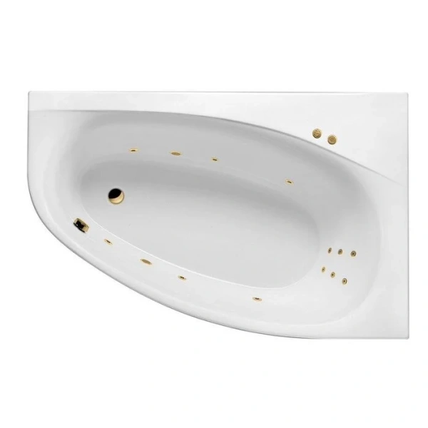 Ванна гидромассажная Excellent Kameleon Line 170 x 110 см, правая, белый/золото, WAEX.KMP17.LINE.GL (детальная фотография)
