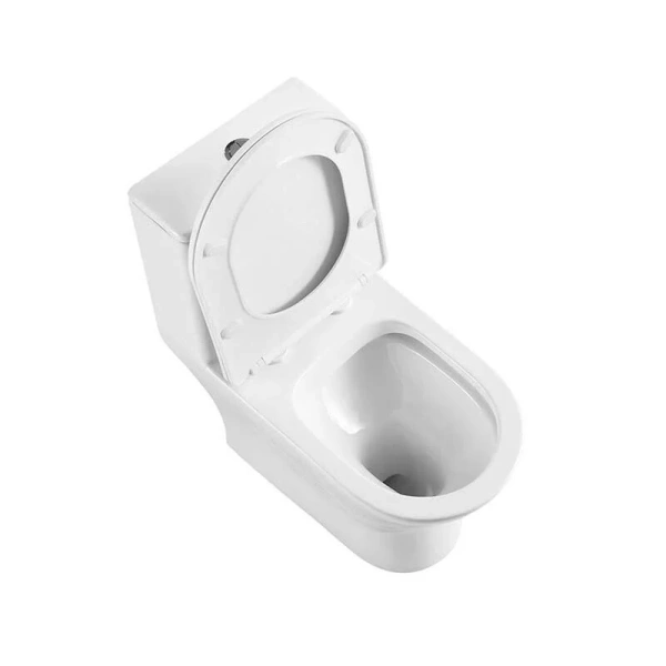 Унитаз моноблок Акватек Гелиос безободковый AQ2816T-00 (детальная фотография), белые