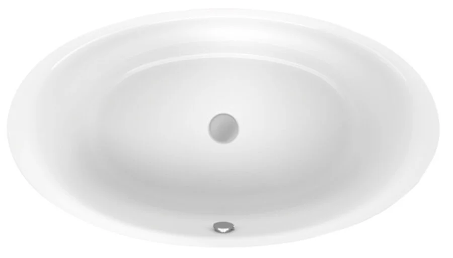 Ванна стальная Bette Eve Glasur Plus 180 x 100 x 45 см, овальная, с шумоизоляцией, для удлиненного слива-перелива, 6043-000 PLUS (детальная фотография), современныe, hi-tech