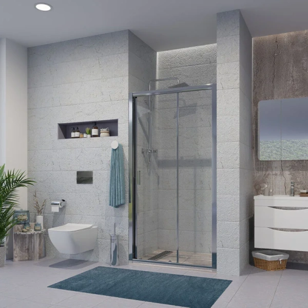 Душевая дверь в нишу Niagara Nova 90 см профиль хром NG-62-9A (детальная фотография), 90 см