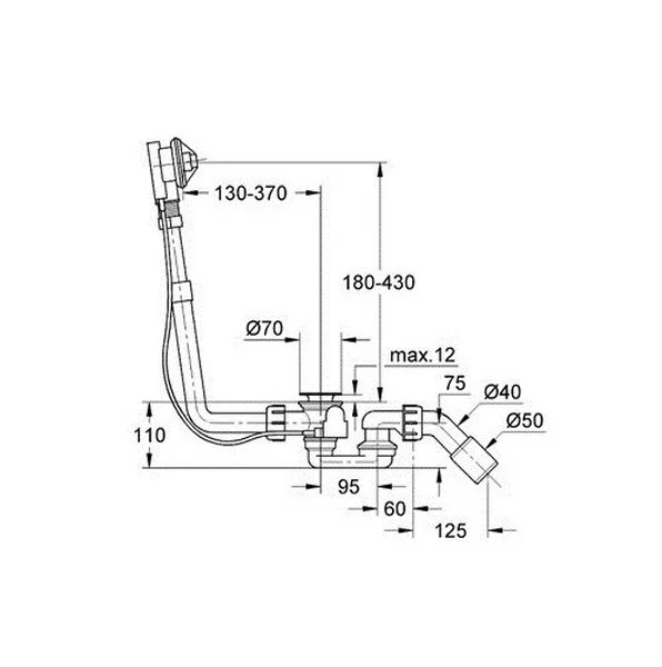 Слив-перелив для ванны Grohe Talento 28943000 (детальная фотография), полуавтомат